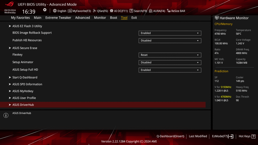ASUS BIOS Advanced Mode Tool