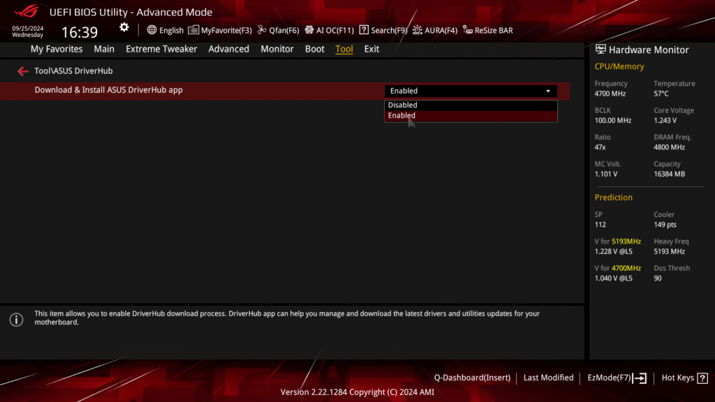 ASUS DriverHub Enabled