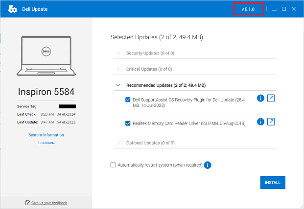 Dell Command Update List